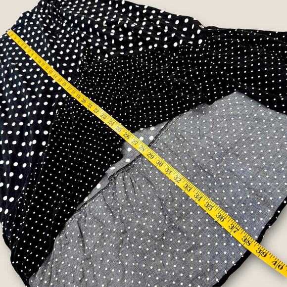 Torrid Polka Dot Faux Wrap Ruffled Maxi Skirt High Low Size 1X 14/16 Black White - Picture 12 of 14